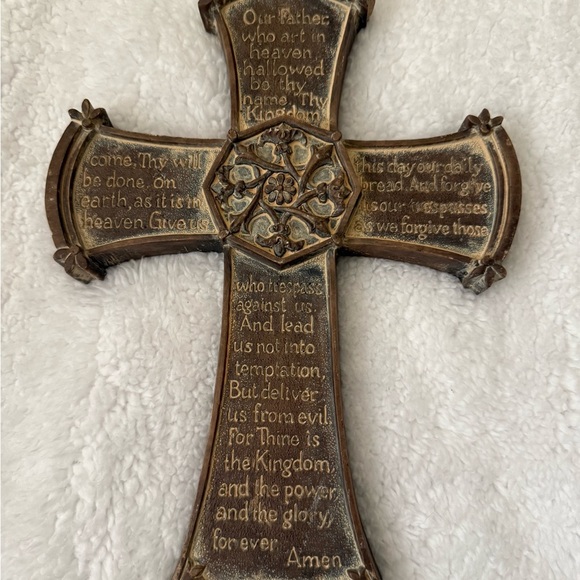 The Lords Prayer Decorative Bronze Wall Cross - Picture 1 of 2